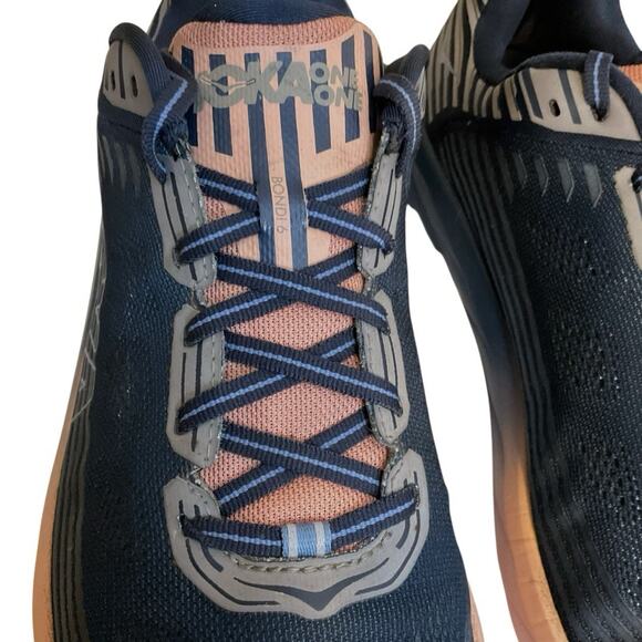 Hoka One One Bondi 6 Max Women's Size 12 Blue Pink Cushioned Running Sneakers - Picture 6 of 16